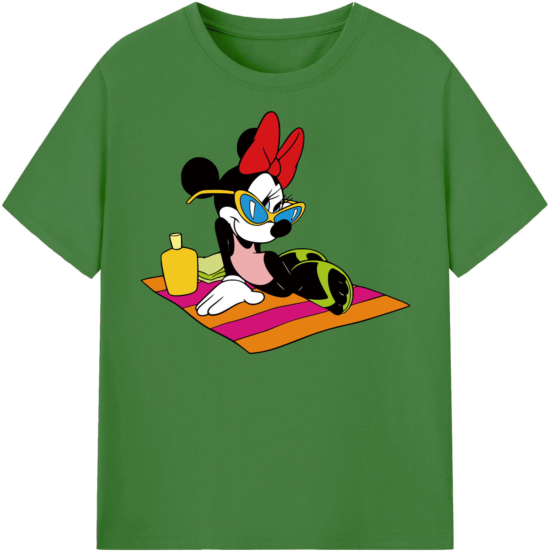 （画像用） ミッキーマウス Mickey Mouse レディースカジュアルプリントTシャツ（綿100％）